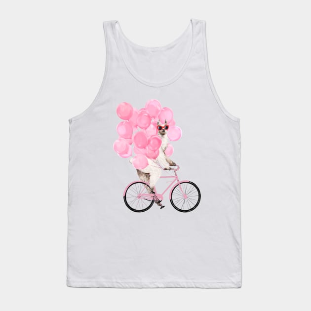 Riding Llama with Pink Balloons #1 Tank Top by bignosework